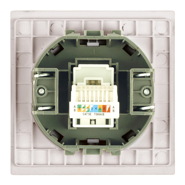 Розетка компьютерная 1-местная RJ-45 (механизм), STEKKER, серия Мия, RST00-3117-08, пудровый жемчуг 50480 — фото 5