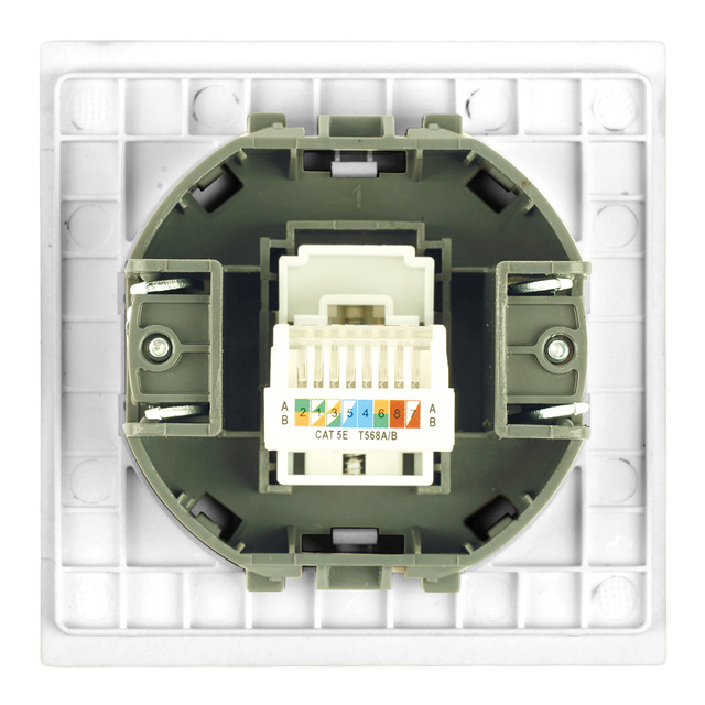 Розетка компьютерная 1-местная RJ-45 (механизм), STEKKER, серия Мия, RST00-3117-01, белая магнолия 50436 — фото 5
