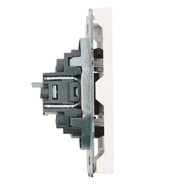 Розетка компьютерная 1-местная RJ-45 (механизм), STEKKER, серия Эмили, RST00-5117-01, белый фарфор, soft touch 49873 — фото 3