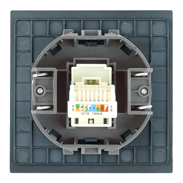 Розетка компьютерная 1-местная RJ-45 (механизм), STEKKER, серия Мия, RST00-3117-05, черный бархат 50450 — фото 5