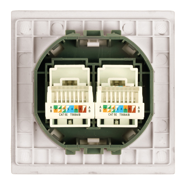 Розетка компьютерная 2-местная RJ-45 (механизм), STEKKER, серия Мия, RST00-3111-08, пудровый жемчуг 50481 — фото 5