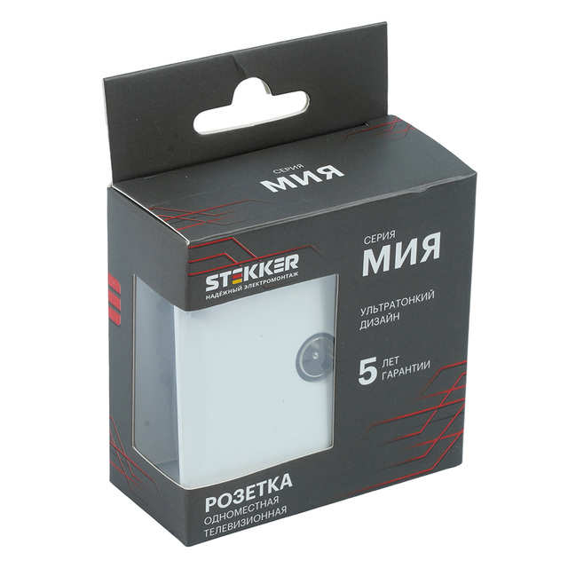Розетка телевизионная 1-местная (механизм), STEKKER, 75 Ом, 5-862МГц, серия Мия, RST00-3108-01, белая магнолия 50435 — фото 7