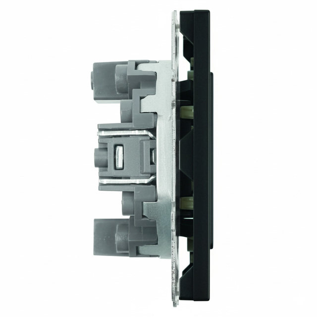 Розетка TV + компьютерная RJ-45 (механизм), STEKKER, серия Эмили, RST00-5106-05, черный уголь, soft touch 49846 — фото 4