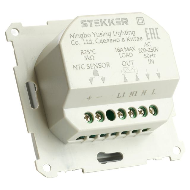 Терморегулятор механический для теплого пола (механизм), STEKKER GLS00-7117-02, 250В, 3500Вт, серия Катрин, шампань 49743 — фото 8