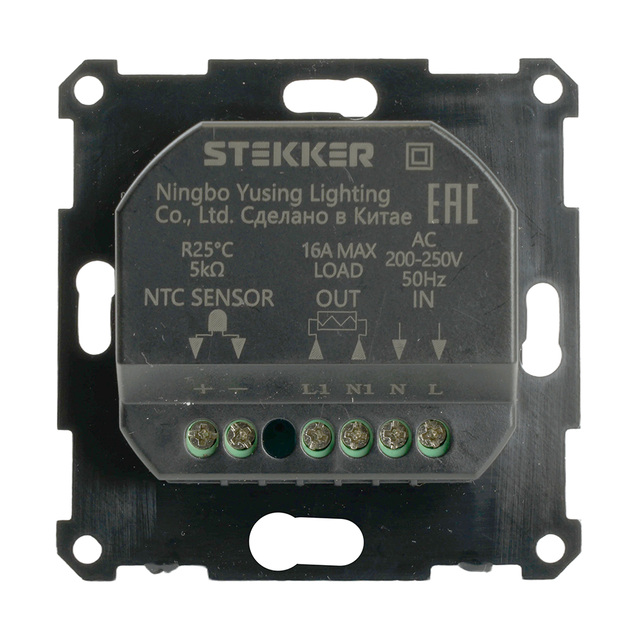 Терморегулятор механический для теплого пола (механизм), STEKKER GLS00-7117-05, 250В, 3500Вт, серия Катрин, черный 49741 — фото 8