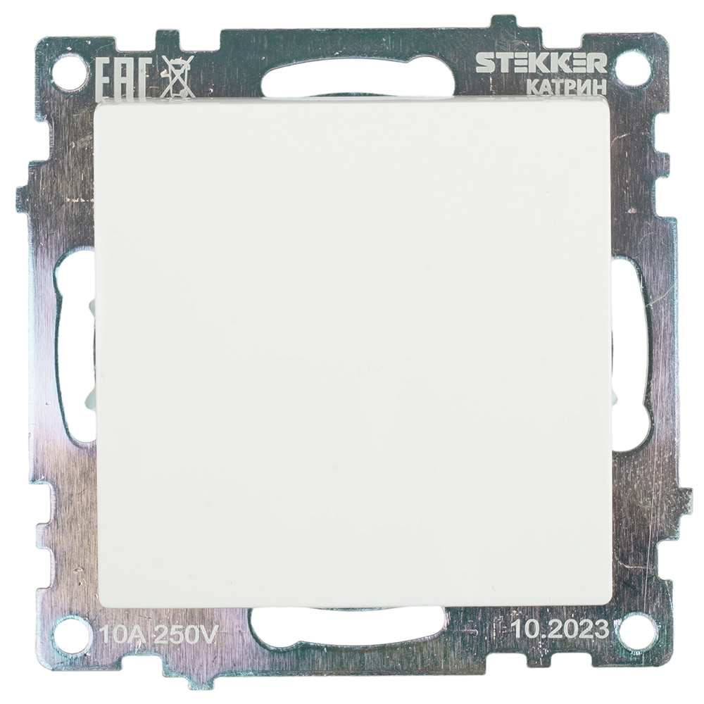 Выключатель 1-клавишный (механизм), STEKKER GLS10-7103-01, 250В, 10А, серия Катрин, белый 39572