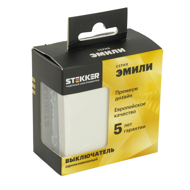 Выключатель 1-клавишный (механизм), STEKKER RSW10-5103-01, 250В, 10А, серия Эмили, белый фарфор, Soft Touch 49865 — фото 6