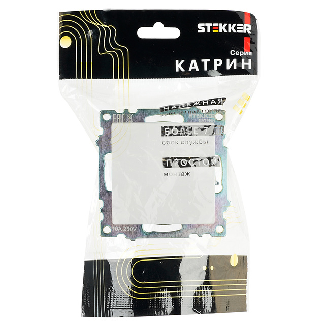 Выключатель 1-клавишный (механизм), STEKKER GLS10-7103-01, 250В, 10А, серия Катрин, белый 39298 — фото 5