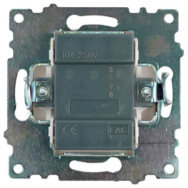 Выключатель 1-клавишный с индикатором (механизм), STEKKER GLS10-7101-01, 250V, 10А, серия Катрин, белый 39299 — фото 4