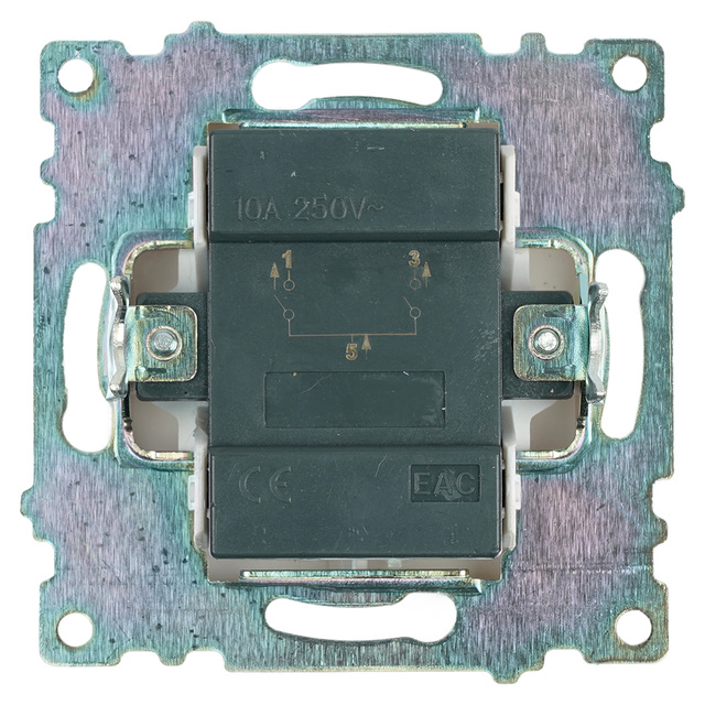 Выключатель 2-клавишный с индикатором (механизм), STEKKER GLS10-7102-01, 250V, 10А, серия Катрин, белый 39301 — фото 5