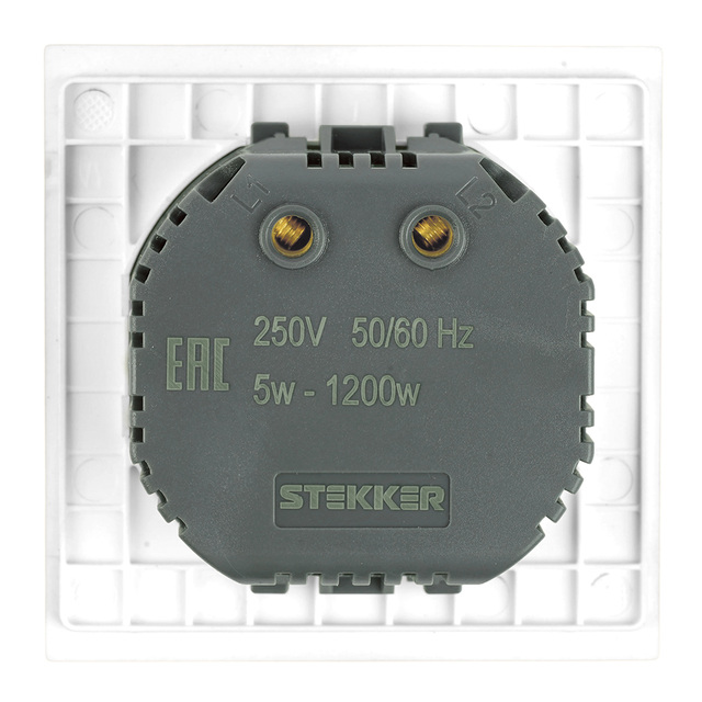 Выключатель диммирующий (механизм), STEKKER, 250В, 5А, серия Мия, RSW10-3106-01, белая магнолия 50566 — фото 5